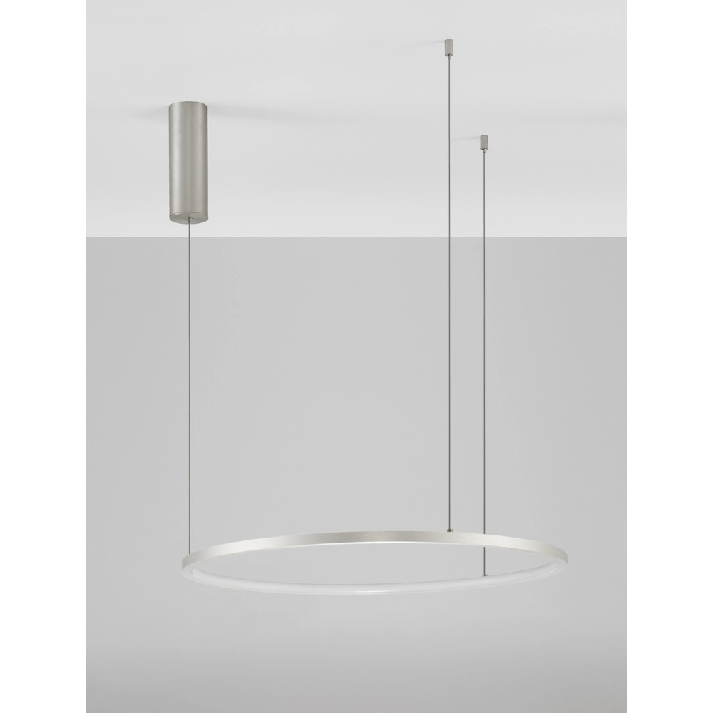 Ronde hanglamp Tarquin zilvergrijs Ø 60cm Lyora 5212017438287