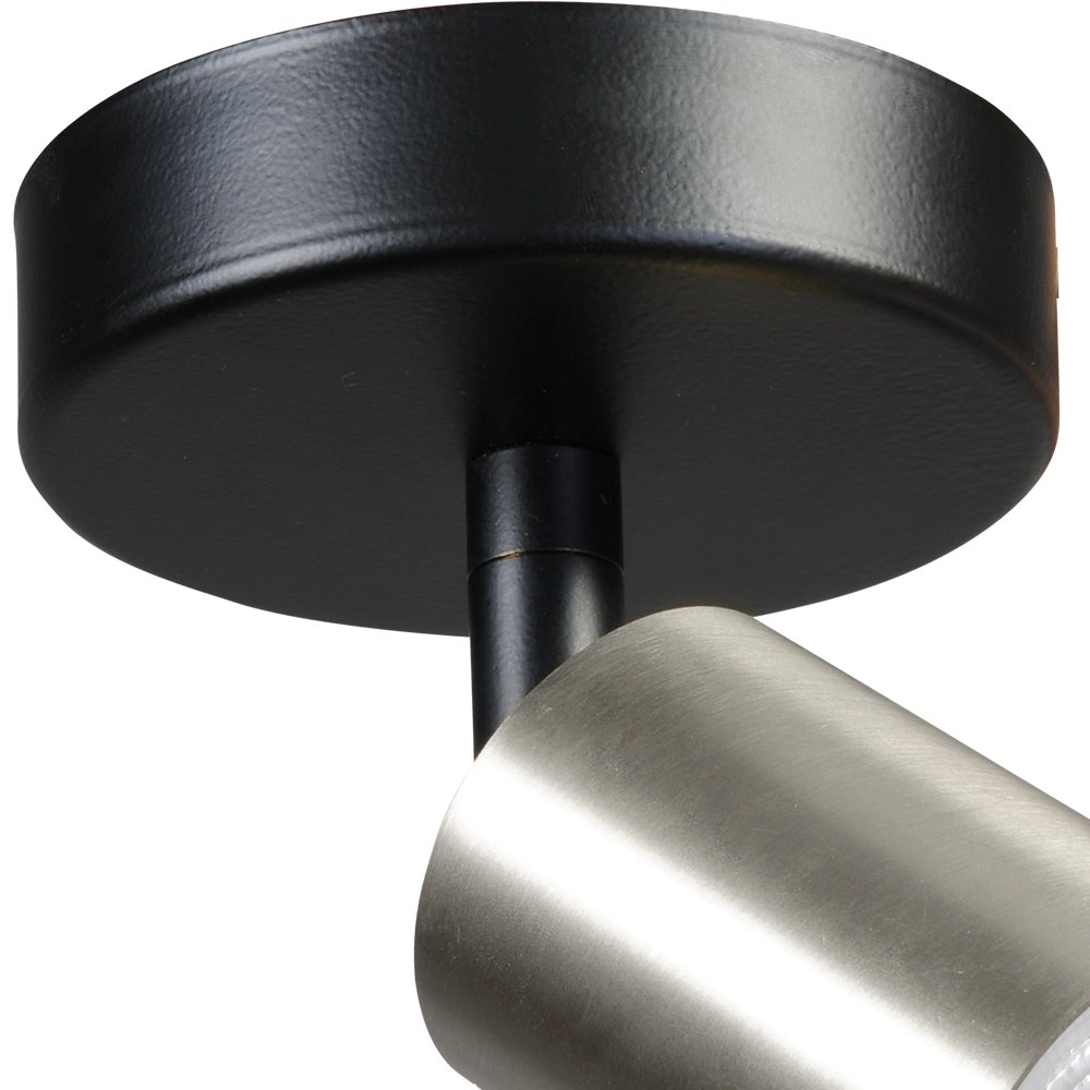 Plafondlamp zwart Bounce met nikkelen spot Masterlight 8718121219936