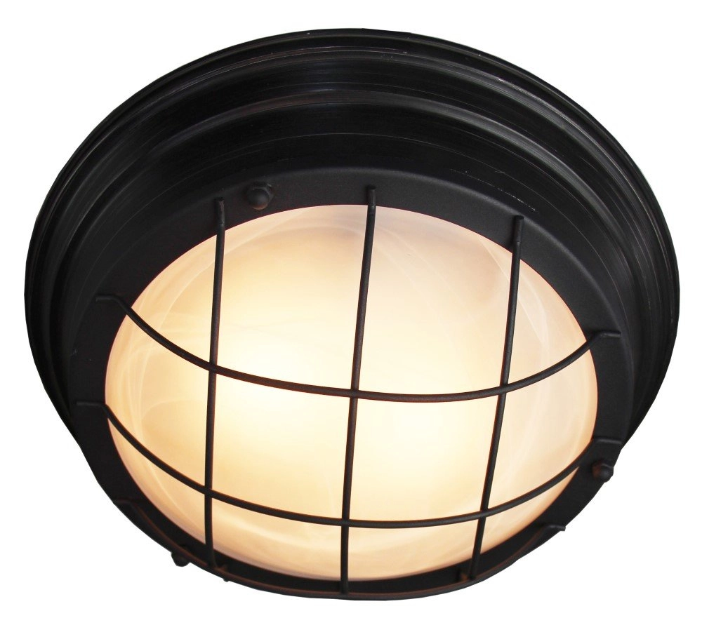 Landelijke plafonnière Typhoon Ø 35cm mat zwart Brilliant 4004353236051