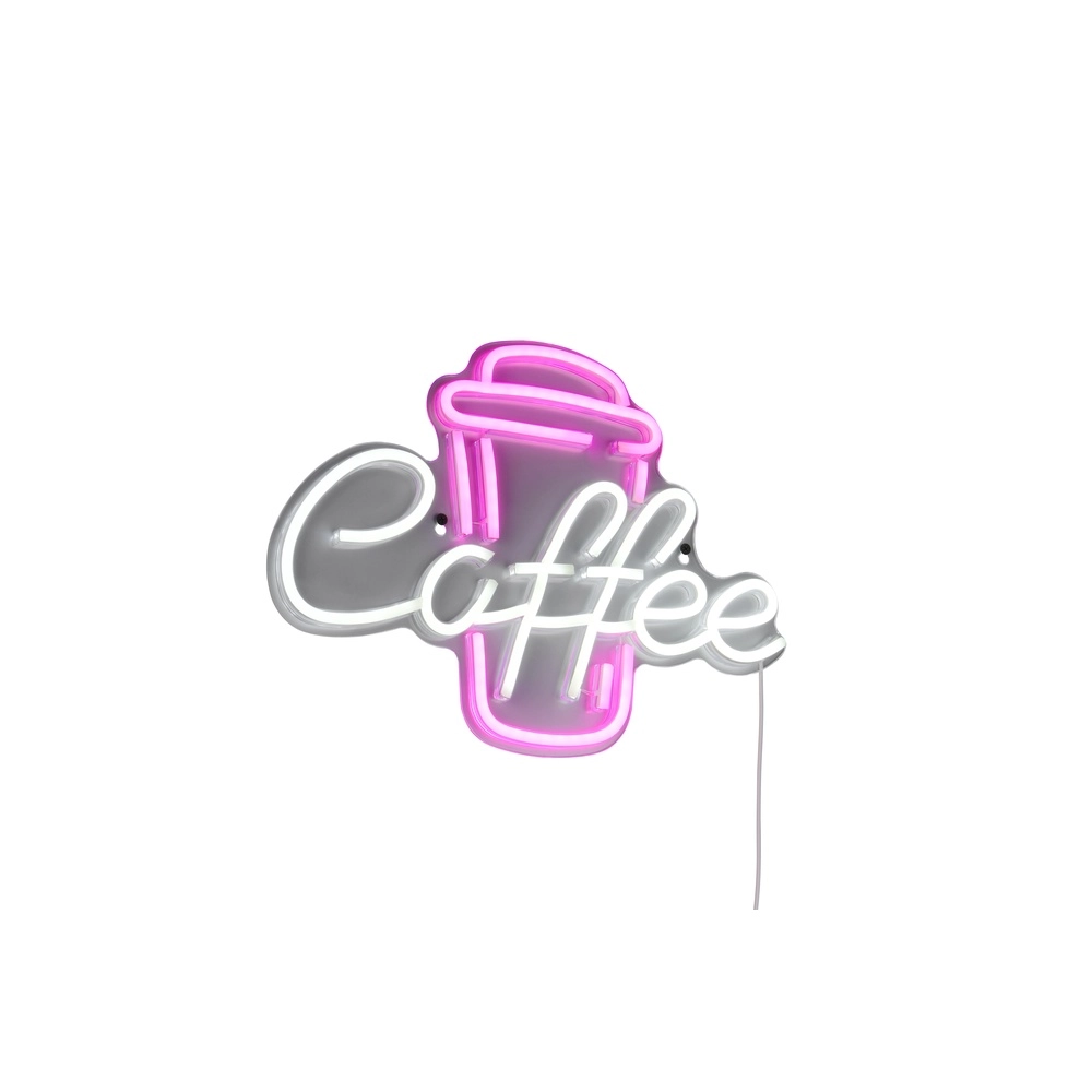 Neon wandlamp Coffee roze