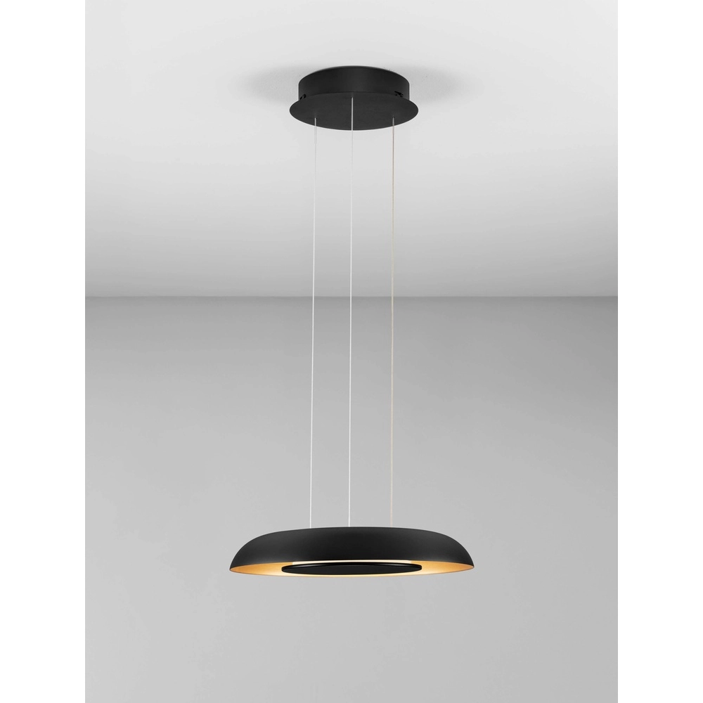 Moderne hanglamp Epos Ø 40cm zwart met goud Lyora 5212017463265