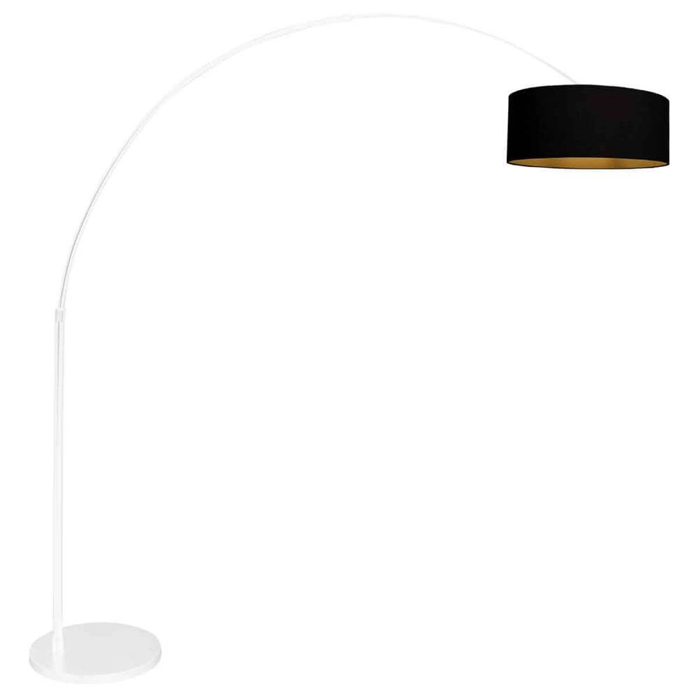 Booglamp Sparkled Light wit met zwarte kap Booglamp Sparkled Light wit met zwarte kap