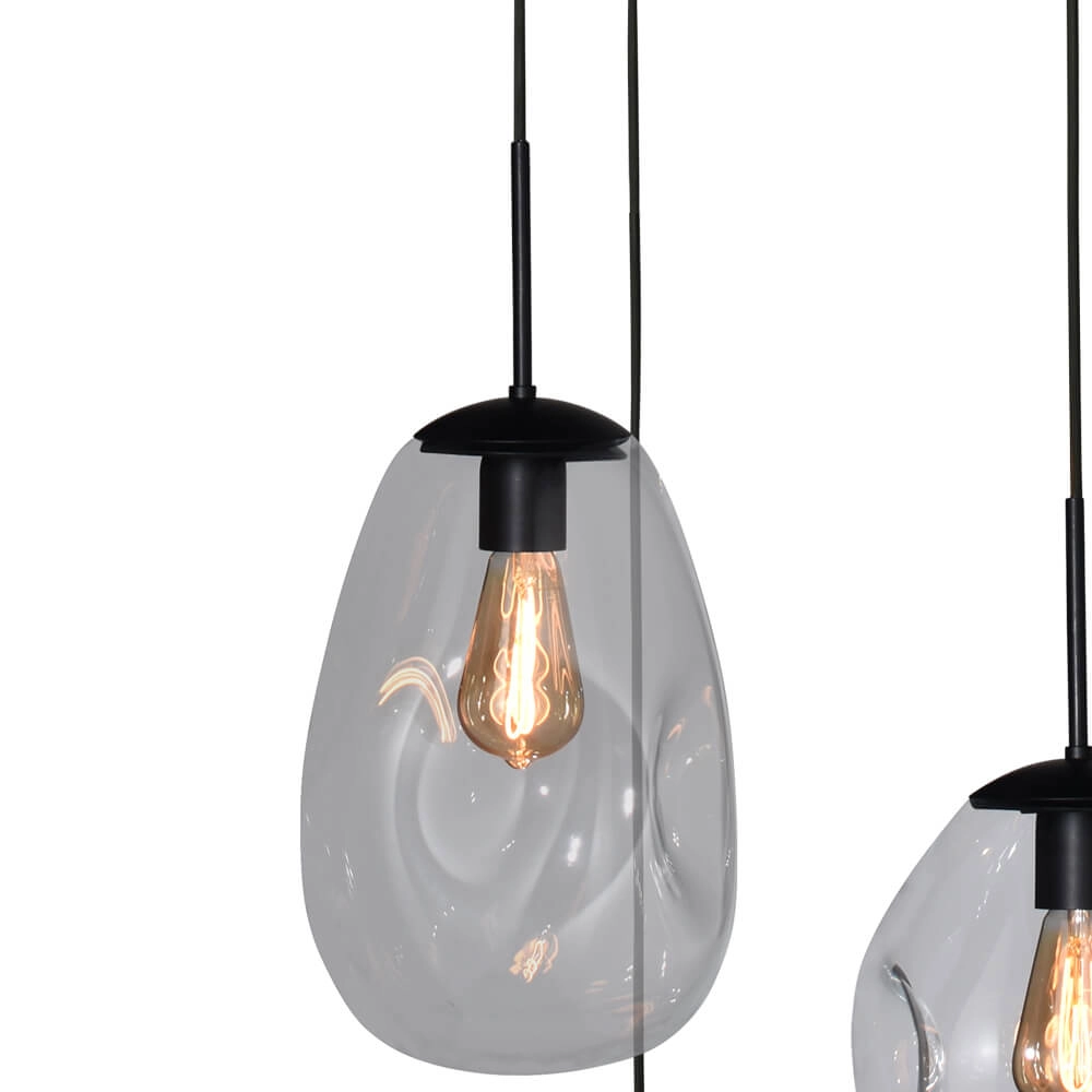Pendel hanglamp Lava 3x helder glas Masterlight 8718121286372