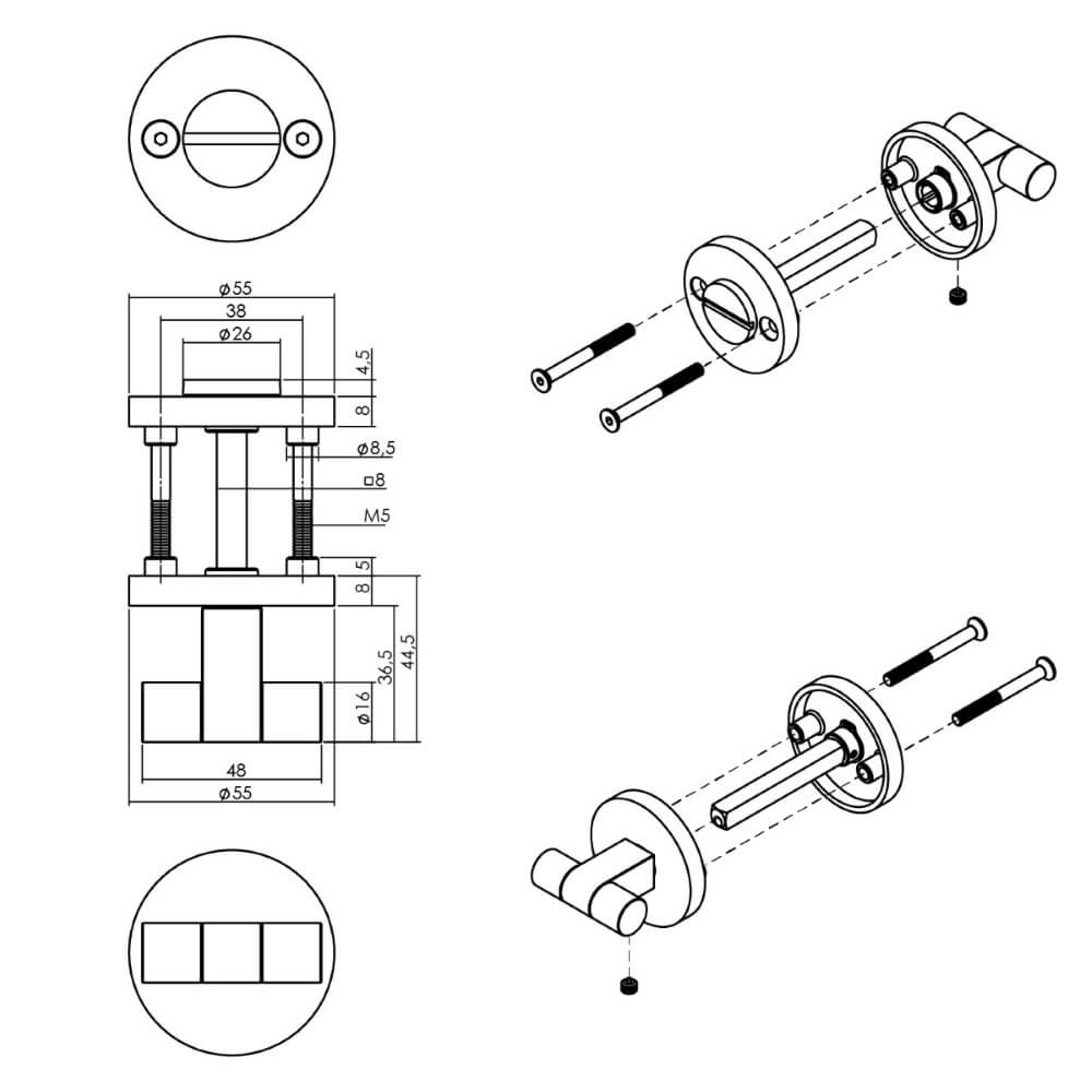 WC-sluiting Shiraat rechts koper mat Intersteel 8714186564288