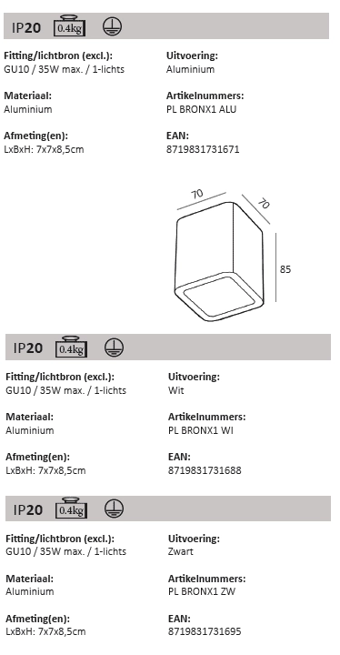 RVS opbouwspot Bronx Artdelight 8719831731671