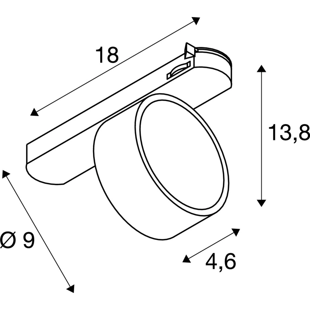 Rail spot Kalu 2.0 3-fase zwart 3000K SLV 4024163317849