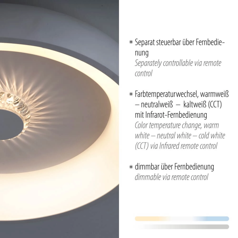 Ronde plafondlamp Vertigo wit Ø 46,5cm Just Light 4043689994709