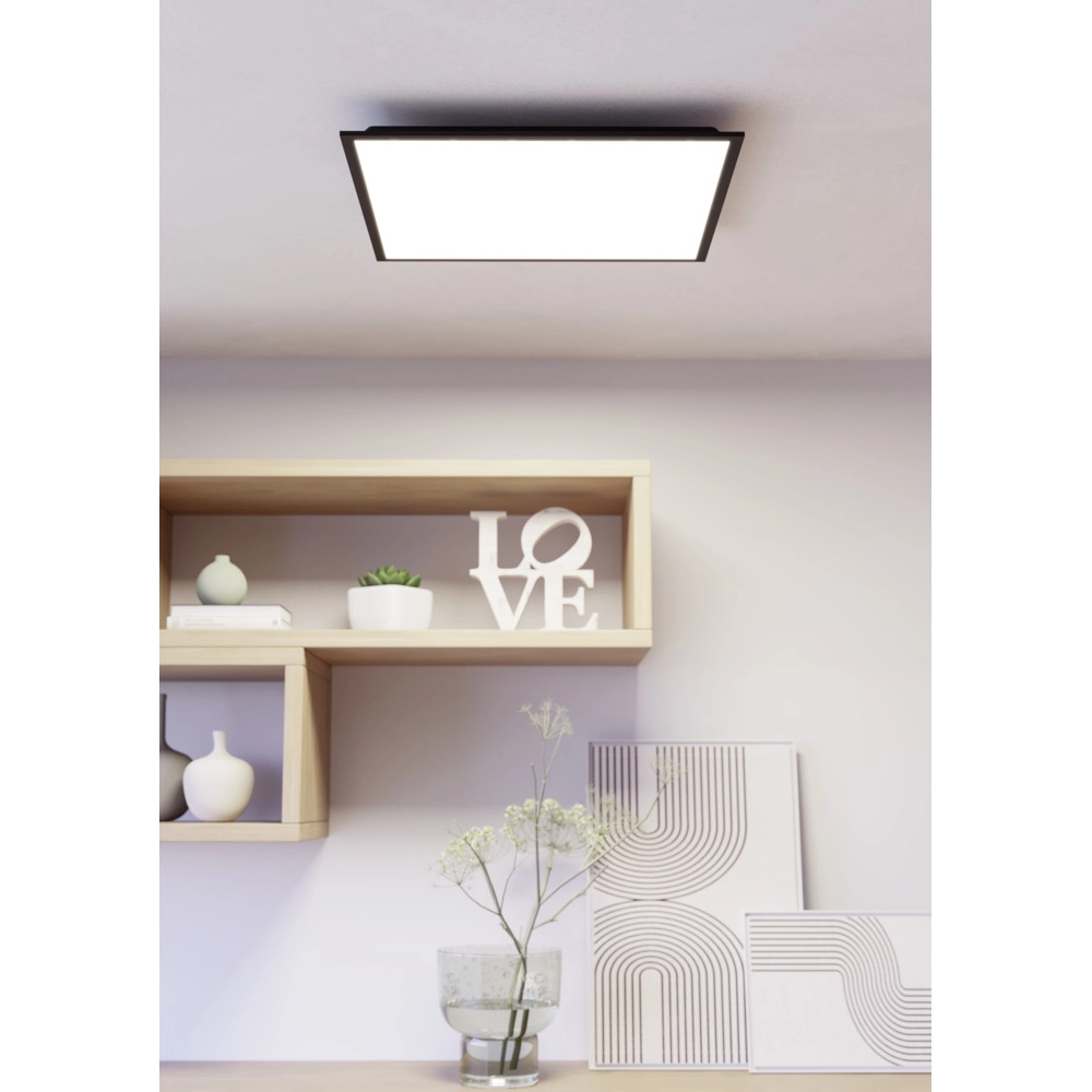 Smart plafondlamp Moradillo-Z zwart vierkant 59,5cm Eglo 9008606342129