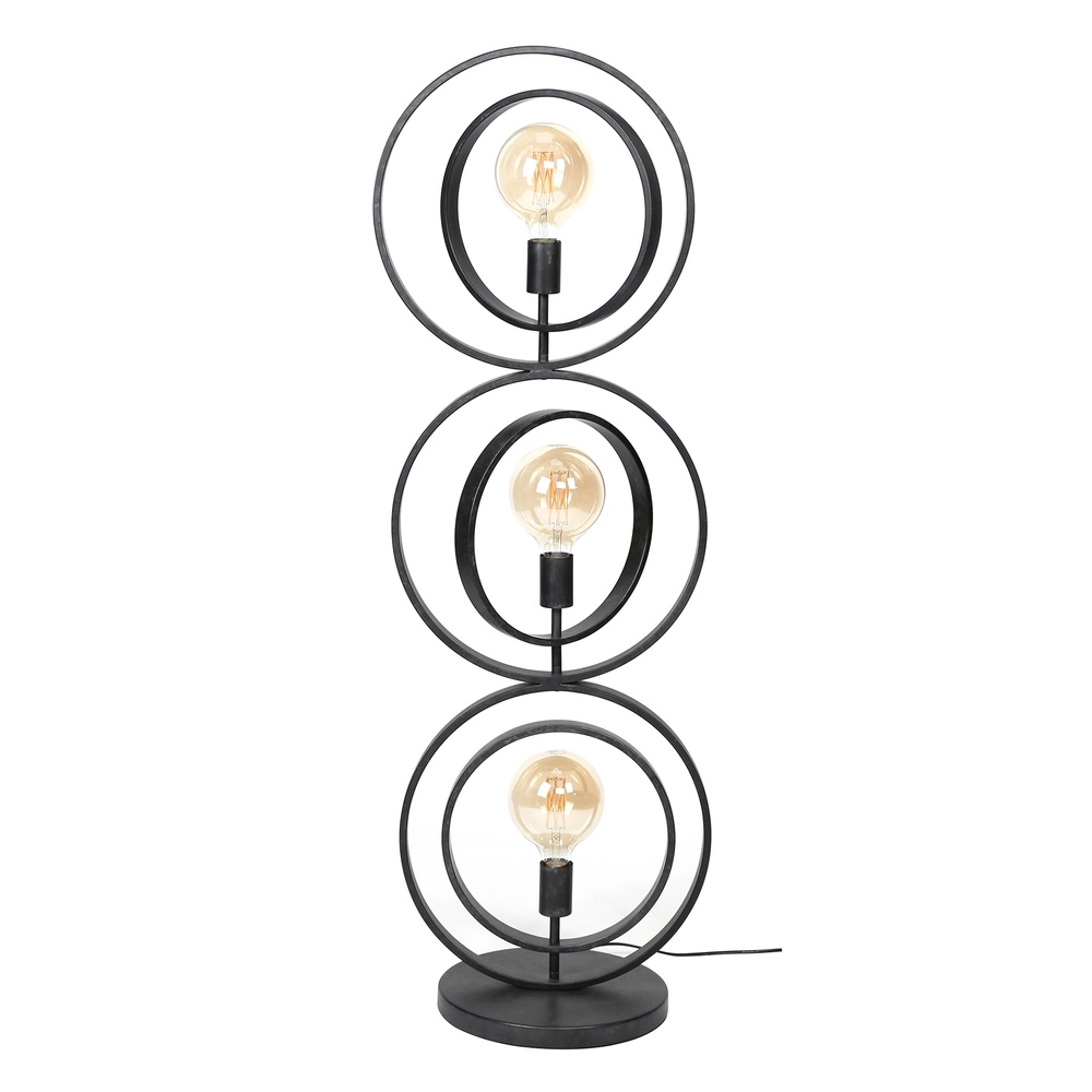 3-lichts charcoal vloerlamp Turn E27 - Ø 40cm Lyora 8716803513082