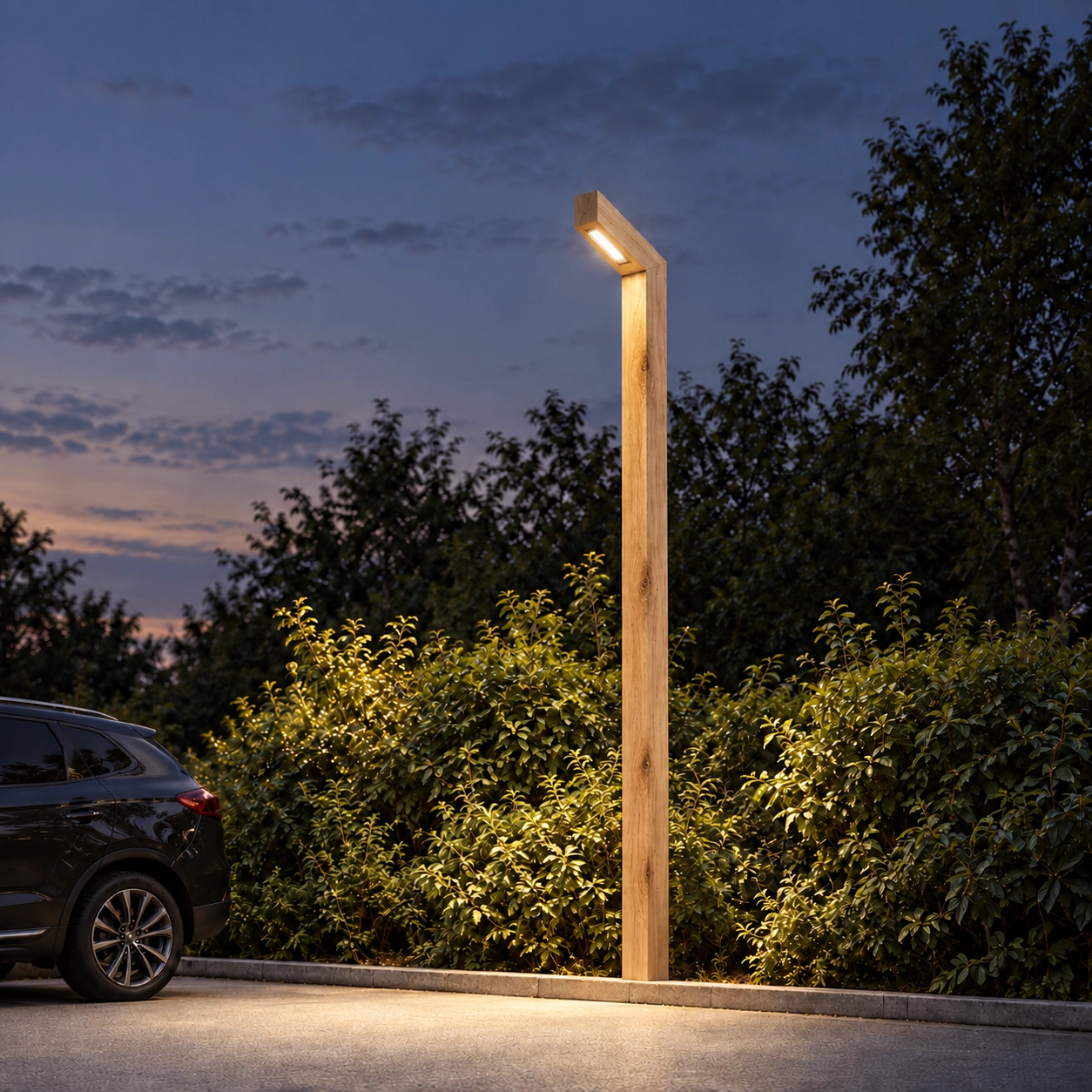 Houten straatlamp Stelle Rustiek kastanje - 3M - 3000K