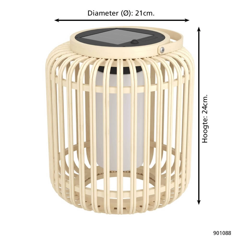 Solar tafellampje Marliano rotan recht Eglo 9008606297955