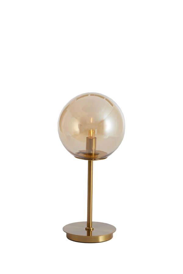 Design tafellamp Medina goud met amber glas