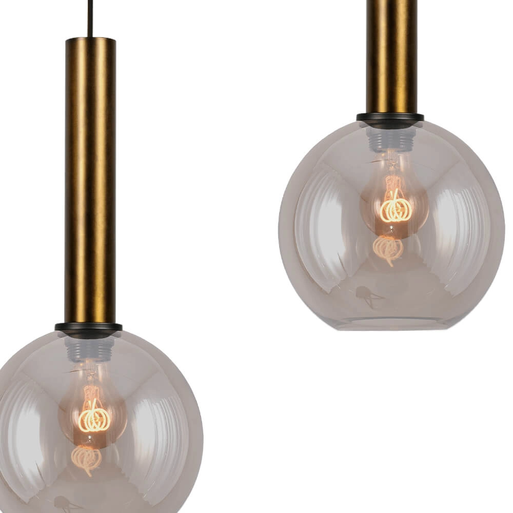 Hanglamp Bella 2 Antiek messing met goud glas Masterlight 8718121344461