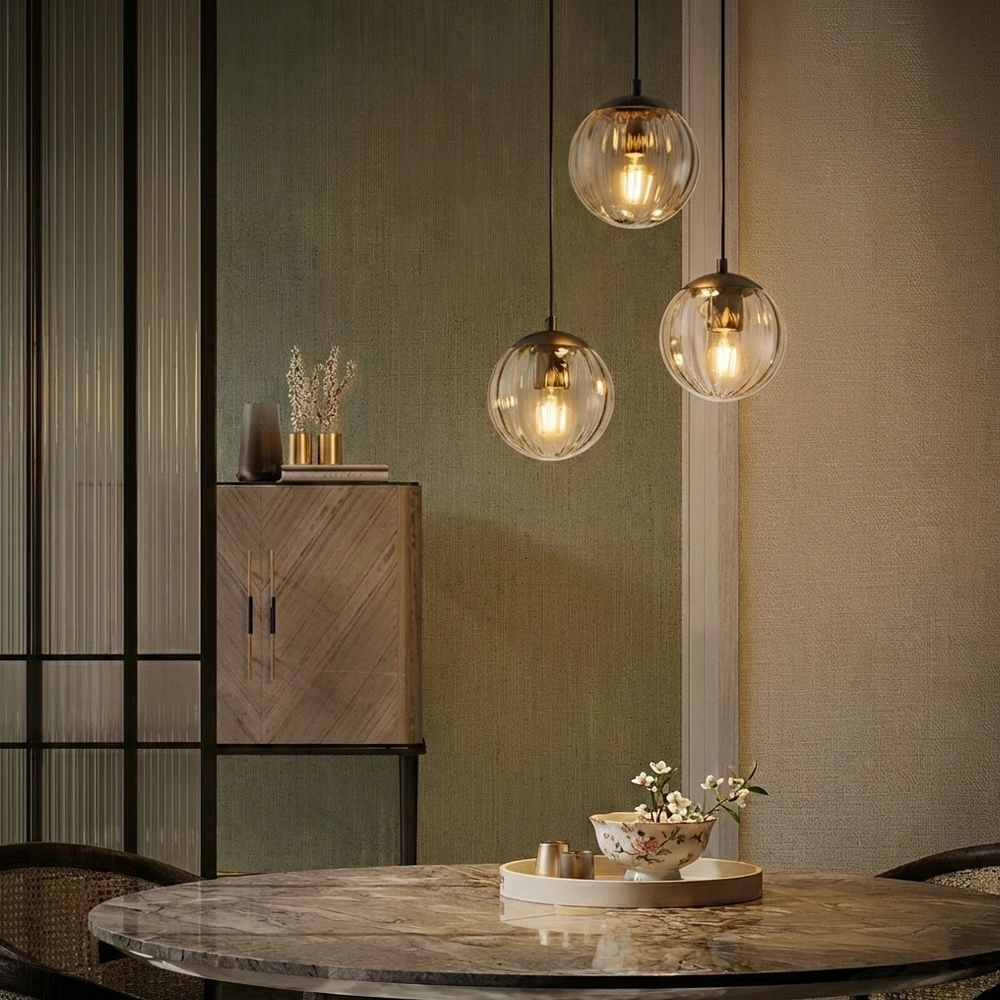 Hanglamp Abbacus 3-lichts smoke glas