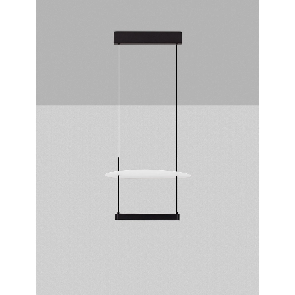 Hanglamp Diona Ø 40cm zwart met wit 2700K Lyora 5212017470850