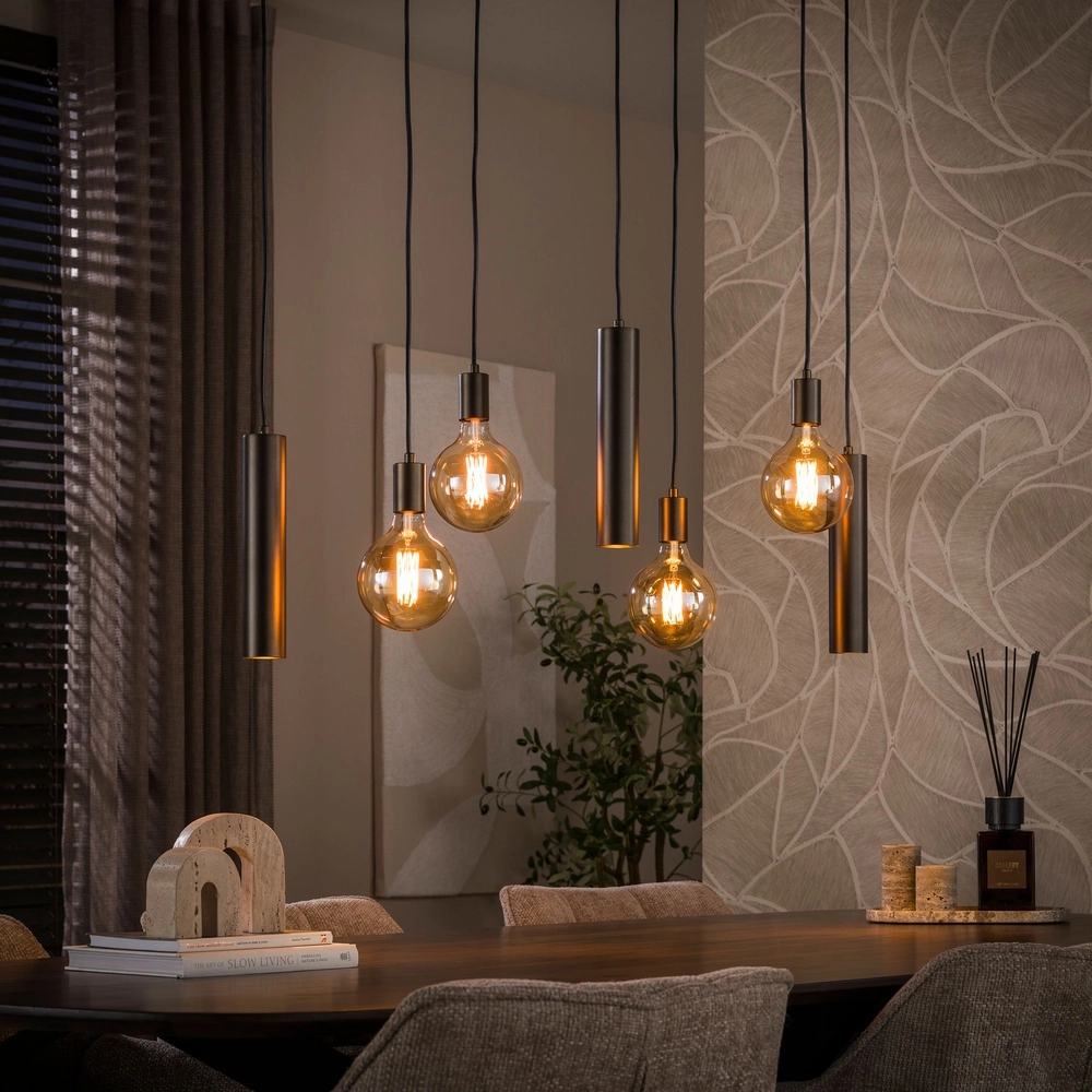 Design hanglamp Senso 7-lichts sienna bruin