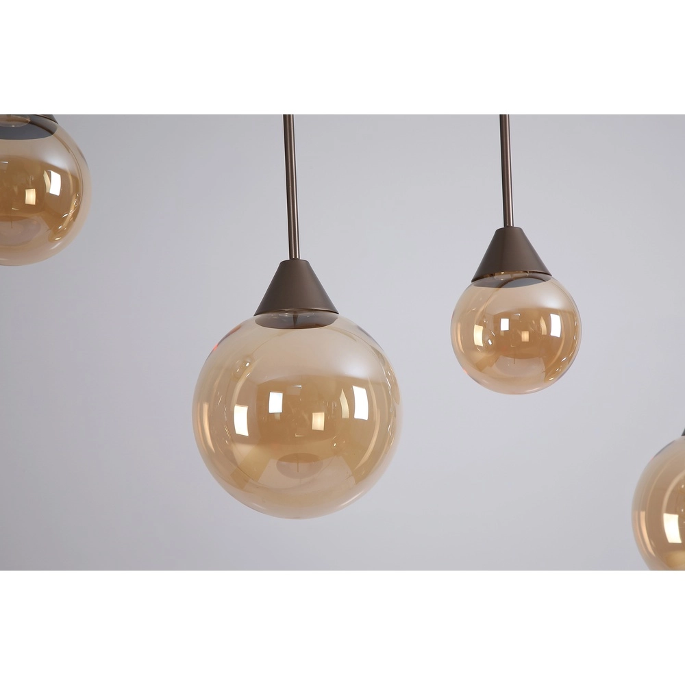 Design hanglamp Opux Lux 6-lichts brons recht Searchlight 5,05342E+12