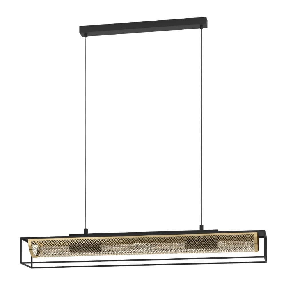 Landelijke hanglamp Nohales zwart met goud Landelijke hanglamp Nohales zwart met goud