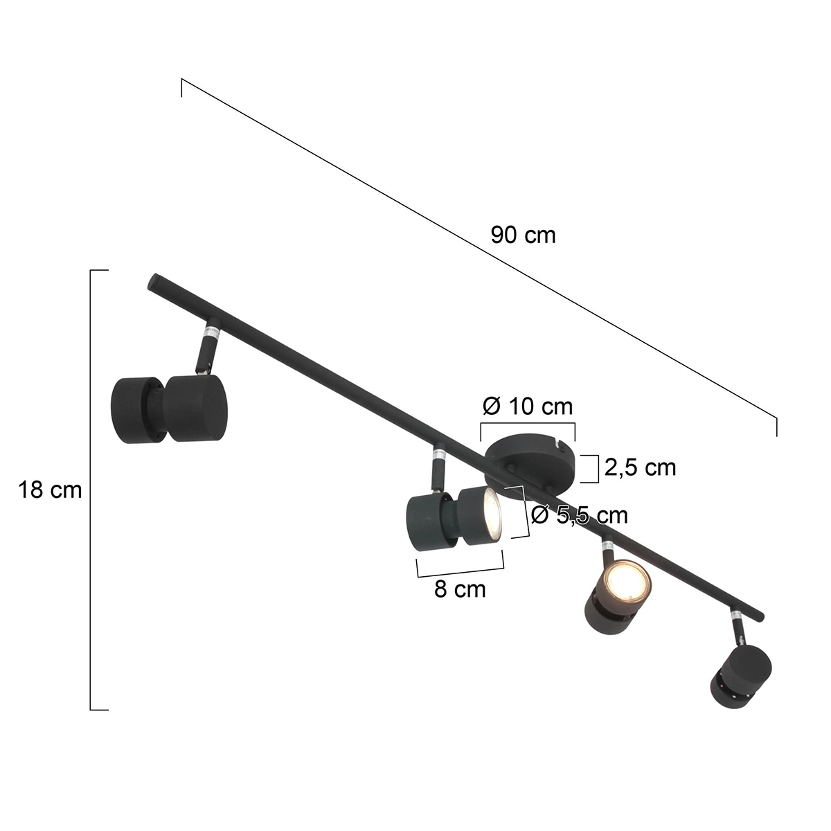 4-lichts opbouwspot Natasja LED led Steinhauer 8712746134995
