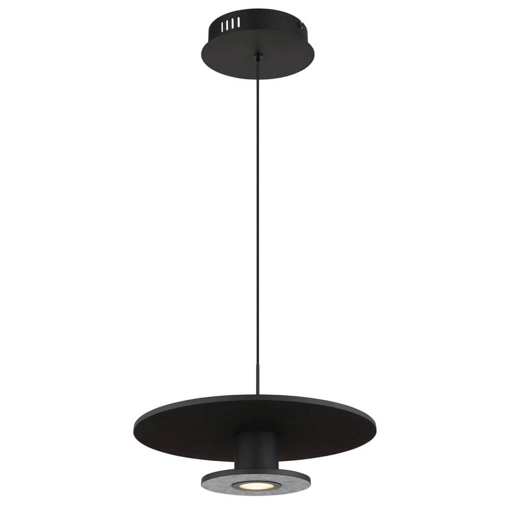 Zwarte hanglamp Carter Ø 38cm met vilt