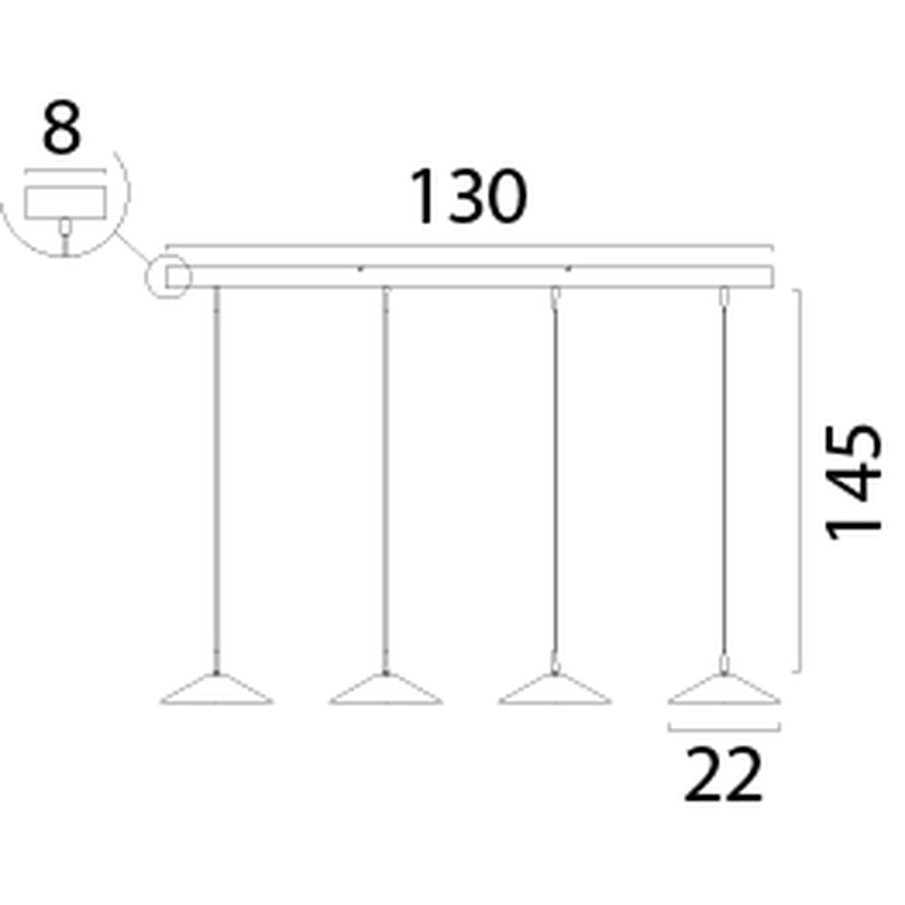 4-lichts hanglamp Ceppo cacao bruin Ø 22cm Masterlight 8718121358505