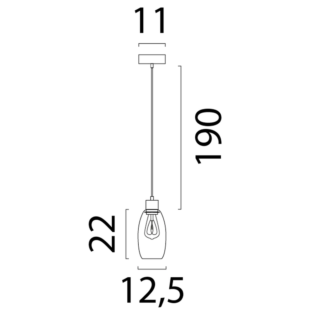 Glazen hanglamp Olive Ø 12,5cm - zwart Masterlight 8718121393728