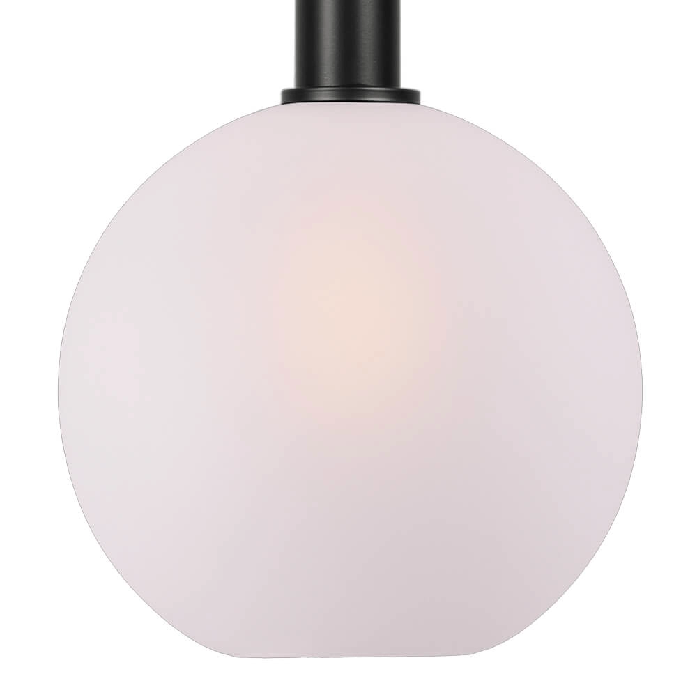 Hanglamp Ø 25cm Bella 2 Zwart met mat wit glas Masterlight 8718121334349