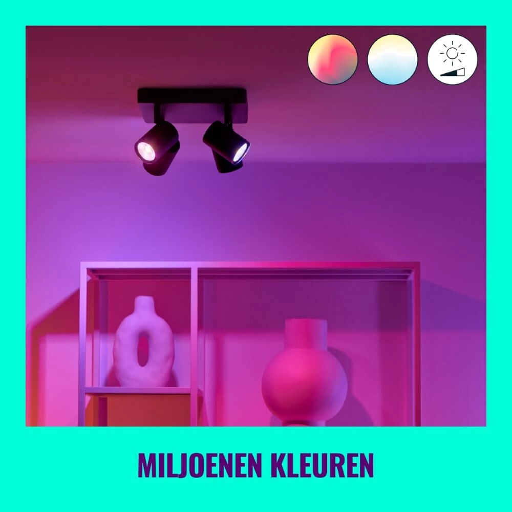 4-lichts opbouwspot Imageo smart - zwart WiZ 8719514554573