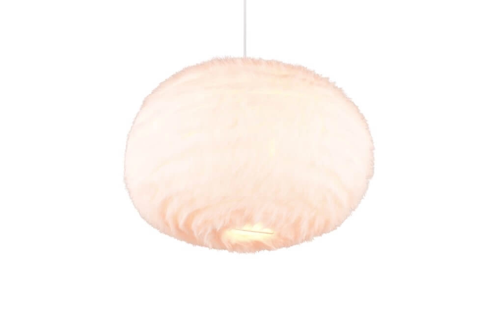 Stoffen hanglamp Furry crème Ø 50cm Trio 4017807600117