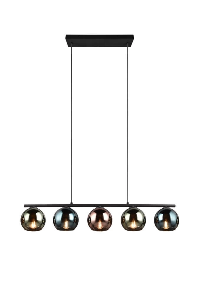 Design hanglamp Sheldon zwart met smoke glas Trio 4017807585254