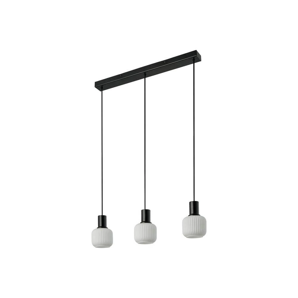 3-lichts hanglamp Milford zwart met wit Nordlux 5704924018671