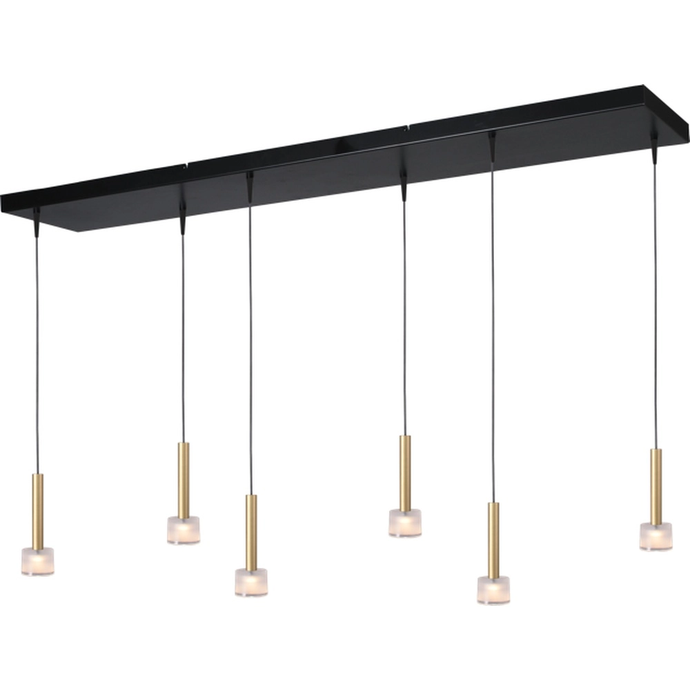 6-lichts hanglamp Fabro led - mat goud