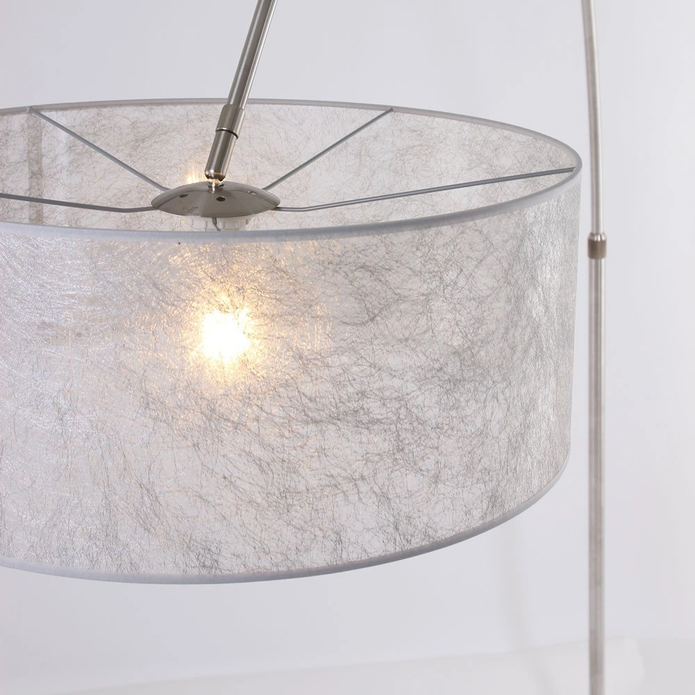 Booglamp Stresa RVS met zilver sizoflor lampenkap Steinhauer 8712746092905