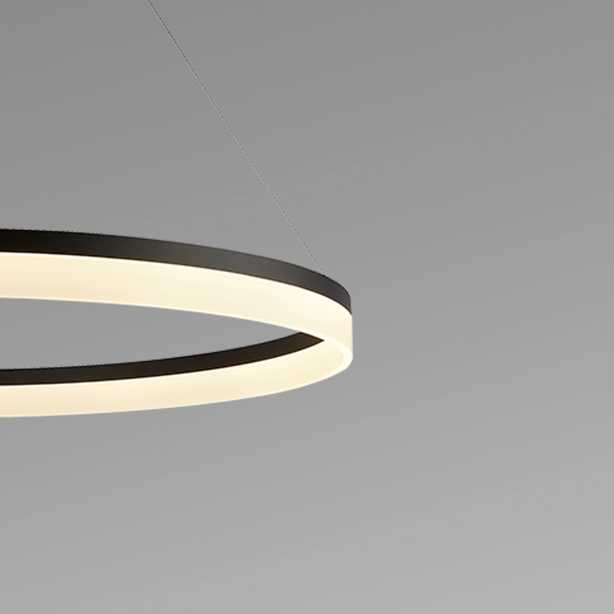 Strakke hanglamp Ara Ø 60cm zwart Lyora 5053423308050