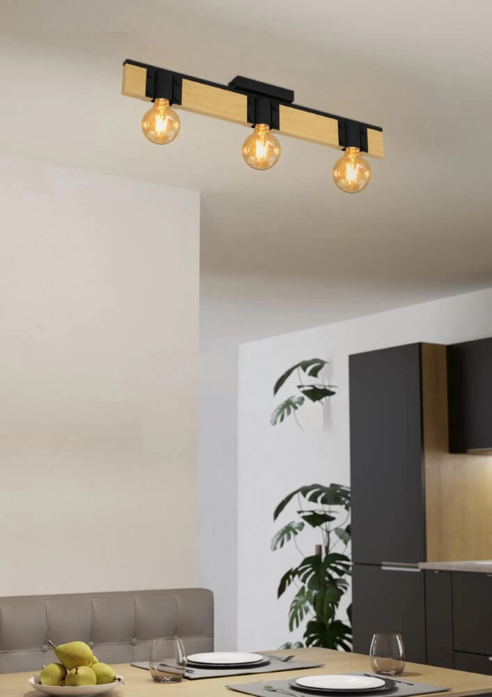 Houten plafondlamp Bailrigg Eglo 9002759439019