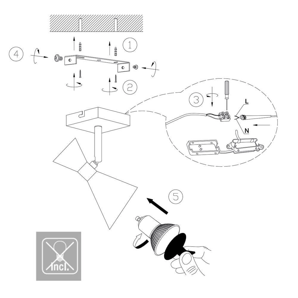 Design wandlamp Preto zwart met goud Steinhauer 8712746176285