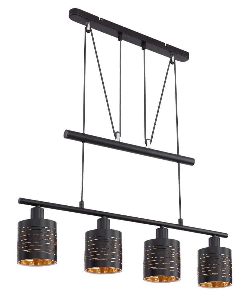 Eetkamer hanglamp Tunno met 4 kapjes Globo 9007371389964