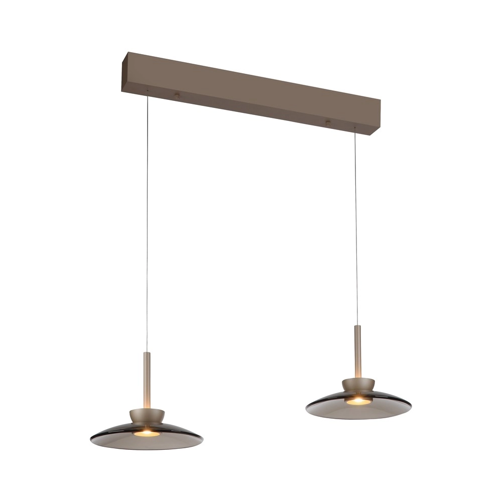 2L eettafel hanglamp Pure Moon bronce met amber glas Paul Neuhaus 4012248392980