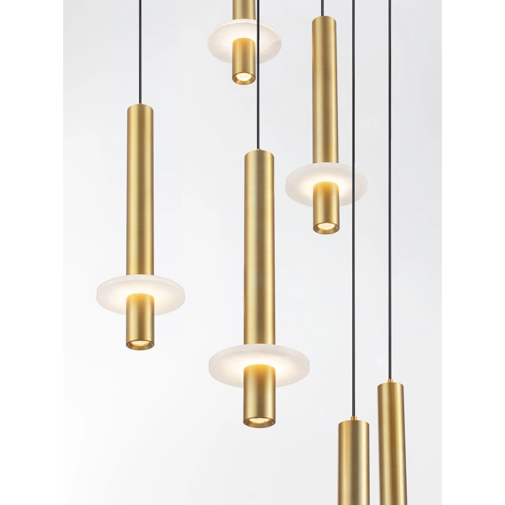 Design hanglamp Noemi goud met wit Ø 62cm Lyora 5212063503328