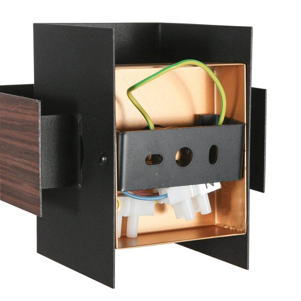Wandlamp Muro zwart met hout S Steinhauer 8712746177749