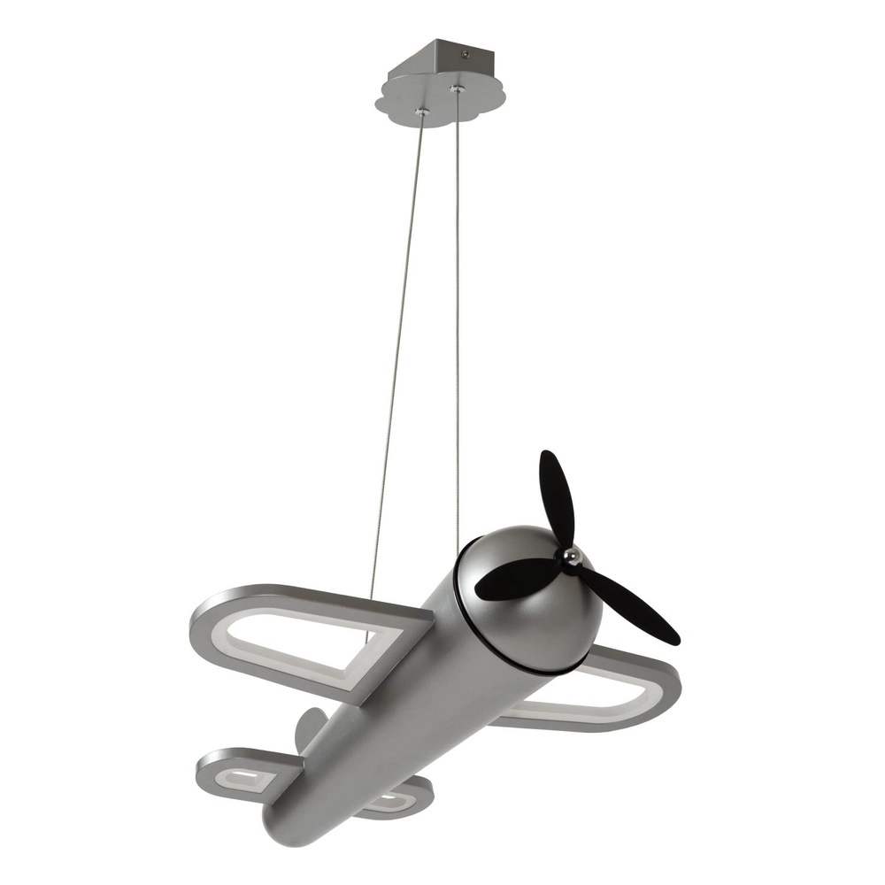 Kinderkamer hanglamp Fokker vliegtuig metaalgrijs