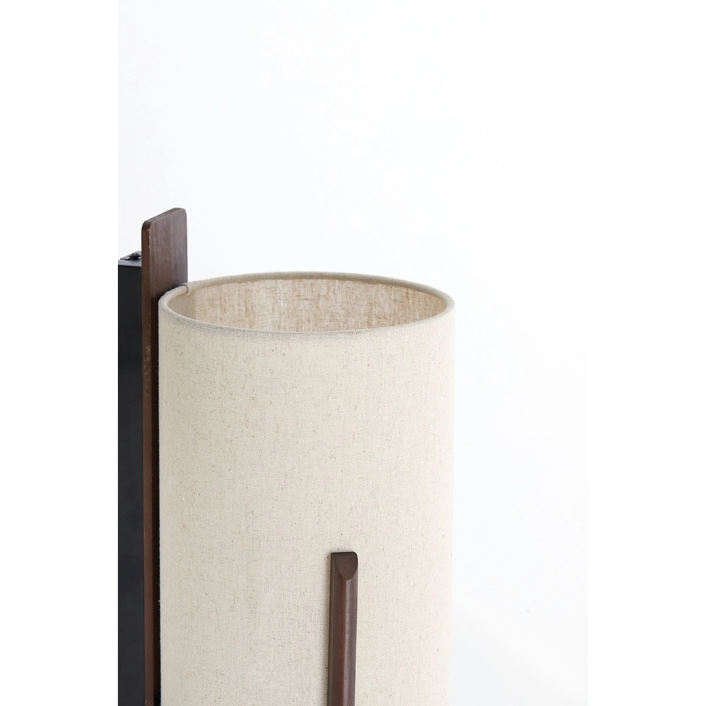 Danish design wandlamp Litto walnoot bruin met linnen Light & Living 8717807792732