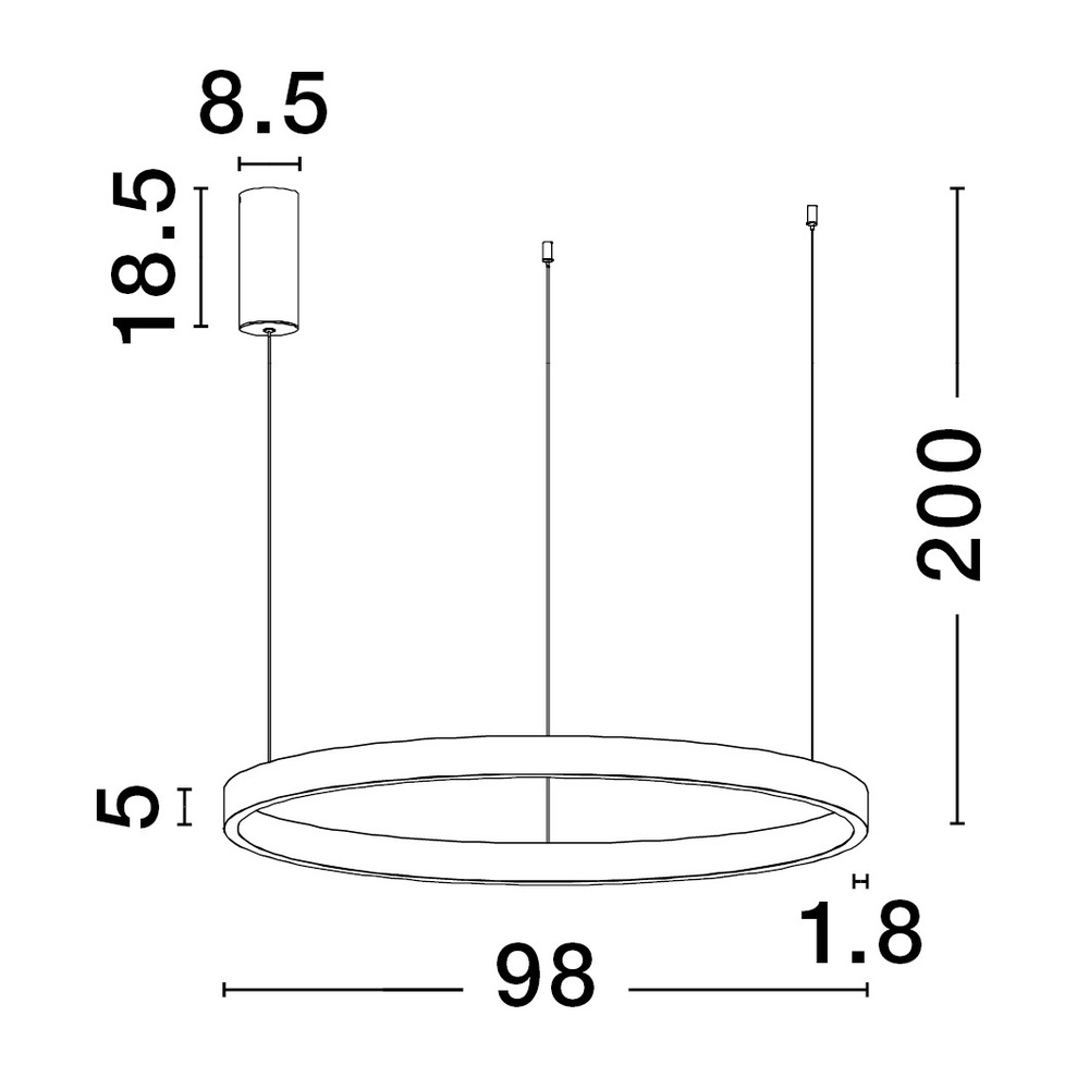 Gouden hanglamp Elowen design Ø 98cm Lyora 5212017439147
