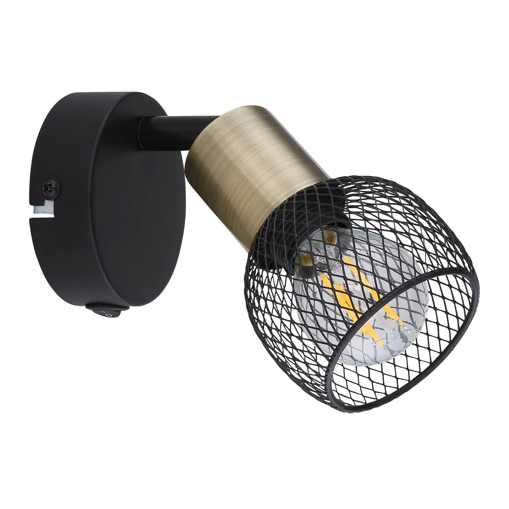 Wandlamp Fiastra zwart met gaas Globo 9007371424115