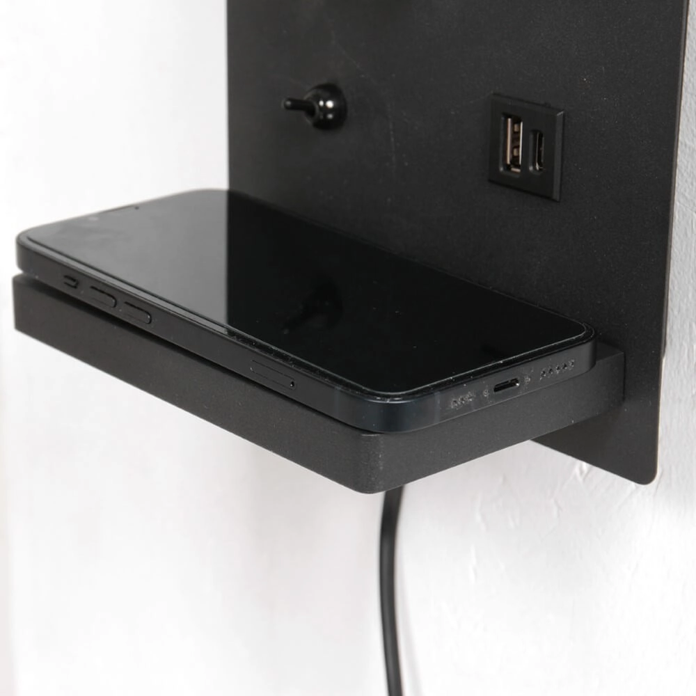 Bedlamp zwart Upround met oplader en usb Steinhauer 8712746170467