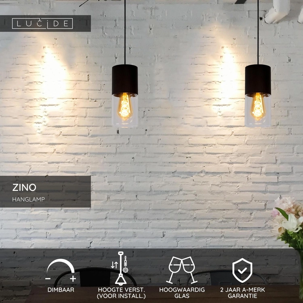 Hanglamp Zino Ø 10cm zwart Lucide 5411212740885