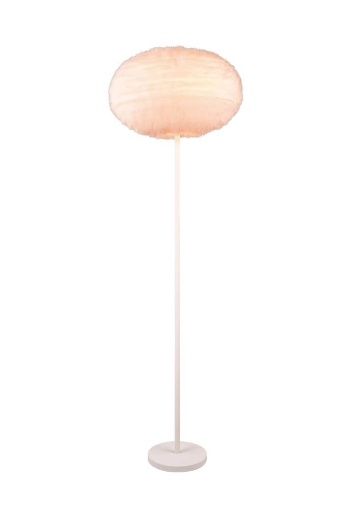 Stoffen vloerlamp Furry crème Ø 50cm Trio 4017807600148