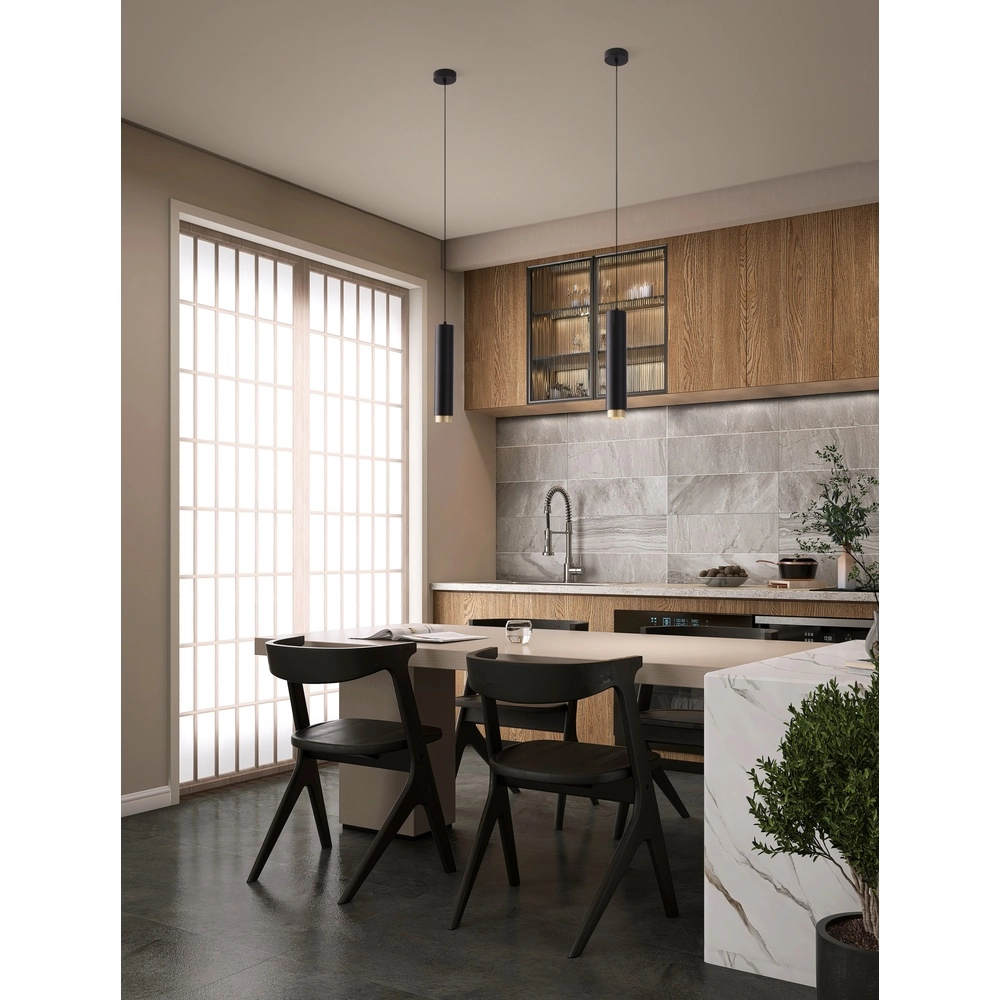 Hanglamp Nessi zwart met goud Lyora 5212017475183