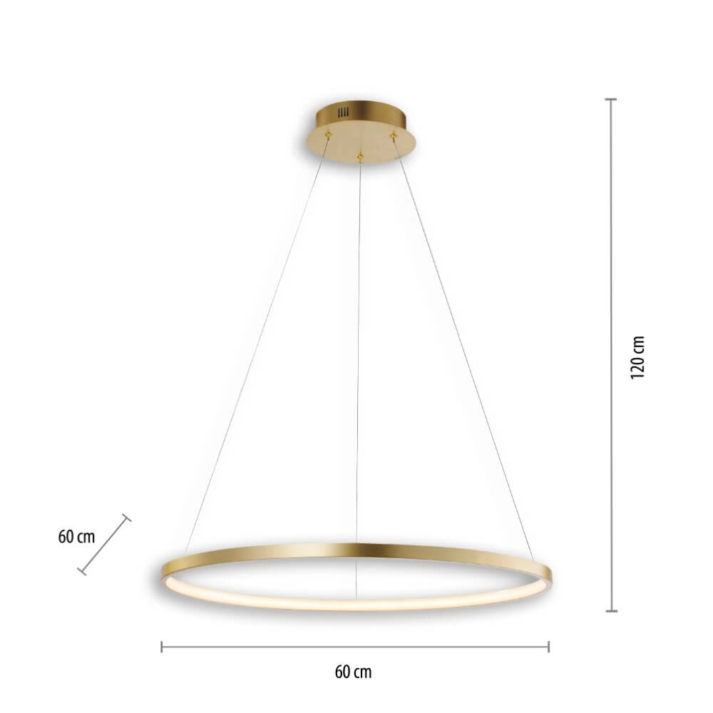 Ronde hanglamp Circle goud Ø 60cm Just Light 4043689960414