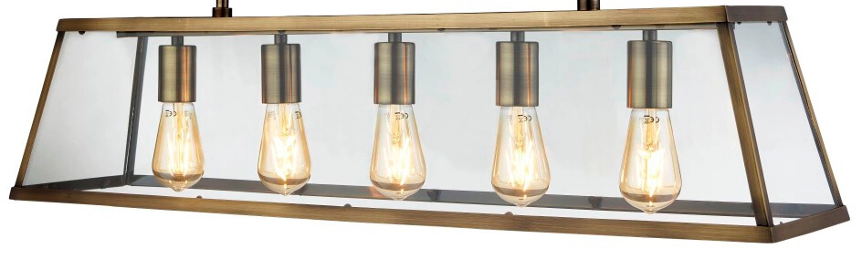 Landelijke hanglamp Voyager 5-lichts antiek brons Searchlight 5053423134215